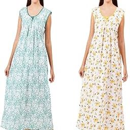 Pure Cotton Printed Combo Nighty Midi for Woman Multicolour-image-76