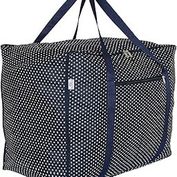 Travel Duffle Bag for Women Men|Dot Print Large Size Underbed Storage Bag|Polyester Waterproof Wardrobe Organizer (Blue)-image-99