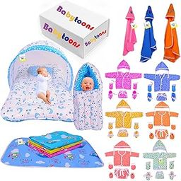 Babytoons 40 in 1 New Born Baby Products All | Gift Packs | Essentials Items | Maternity Kit | Combo Pack | Bedding Set | Clothes | Just Born | Infants (0-6 Months)-image-70