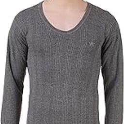 Mens Kings Quilted Thermal : Round Neck Top (Dark Grey) / Winter Inners-picture-23