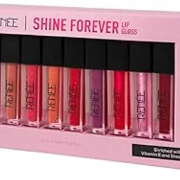 RENEE Shine Forever Lip Gloss, Non-Sticky & Non-Drying Nourishing Formula, Long-lasting, Smooth, Moisturizing Effect, Shea Butter & Vitamin E Infused, Travel Friendly, Perfect For Gifting, Set of 10-31