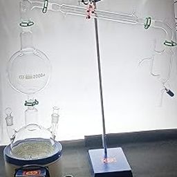 ISKO ® Borosilicate glass Steam Distillation apparatus complete set with stand Heating Mantle, GLASS PARTS and Heating Mantle (2000 ML)-12