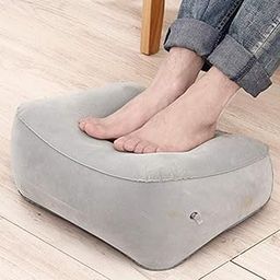 YAGZON Inflatable Foot Rest Pillow PVC Flocking Portable Air Rest Pillow Travel Footrest Cushion Outdoor Airplane Massage Stool Relax Cushion - Grey-25