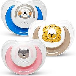 Mee Mee Pacifier Ultra Light Soft Silicone Nipple | BPA Free | Oral stimulatory | Teether | Air Flow Shield Pacifier for Babies with Cute Prints Pack of 3 (Assorted)-5