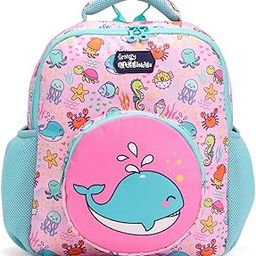 Intelliskills Premium Whale themed Backpack for Kids|Printed School Bag for Boys/Girls|Comfortable &Lightweight Shoulder Backpack for Children|Multi-Pocket Bag for 4 Year+ Kids-29