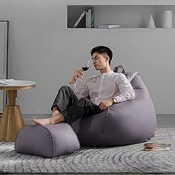 Swiner 4XL Bean Bag Chair & Puff Stool Ready to Use with Beans (Faux Leather) (Grey - 4XL)-13