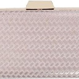 Rose Gold Faux Leather Secure Button Closure Party Clutch for Women-picture-2