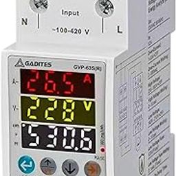 Latest Voltage Protector with Overcurrent Protection & Energy Monitoring | Real-time kWh, Active Power, and Power Factor Measurement Digital Energy Meter 63A, 230V-16