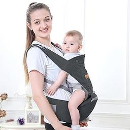 R for Rabbit Upsy Daisy Ergo Baby Carrier for New Born | 8 in 1 Hip Seat Front and Back Carry Position Adjustable Straps Kangaroo Bags for 4 to 36 Months Kids Upto 15 Kg (Denim Grey)-image-18