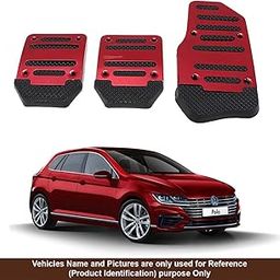 Graceride Universal 3 Pcs Non-Slip Racing Sport Manual Car Truck Pedals Cover Set Compatible kit Sports (Red)-image-29