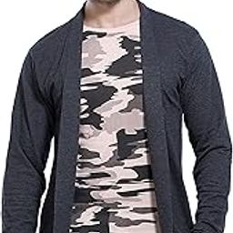 Alan Jones Cotton Blend Cardigan Attached Inner Camoflauge T-Shirt-image-10