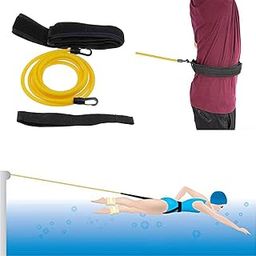 F FABOBJECTS® Swimming Training Belt Stationary Swim Training Leash Cord Swim Resistance Tether Band-74