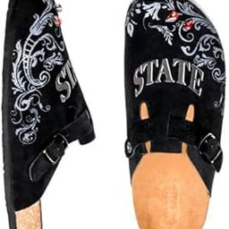 Black Stale State Mule for Men | Premium Suede Slip-On with High Definition Print | Cork Footbed Comfort | Anti-Slip Sole | Adjustable Straps | Everyday Style Footwear | UK5–UK10-image-76
