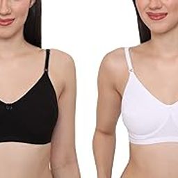 Women's Soft Poly Cotton Non Padded Wirefree Everyday T-Shirt Bra with Adjustable Straps - Pack of 2 | Seamless Cups Full Coverage Bra for Women Daily Use | Size 32-40, B, C & D Cup-picture-20