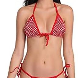 Women Polka Dot Printed Tie-Up Cotton Sinker Non-Padded Bikini Lingerie Set-image-32