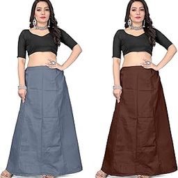 Women's Pure Cotton Petticoat with Interlock Sewing/Stiching Waist Upto 44" Inch_Pack of 2-image-98