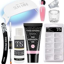 Poly Nail Gel Extension Kit for UV Nail Art, Extension Set (8in1) - Needs 2-3 Time Practice (SSD KIT) (Pink)-39