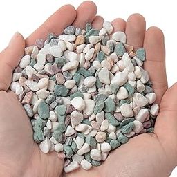 TINYUNICORN 2lb Succulent and Cactus Gravel Pebbles 1/5-3/8 Inch Natural Decorative Polished Stones River Rocks for Plants, Vases, Aquariums, Terrarium and Outdoor Gardening, Mixed Color-14