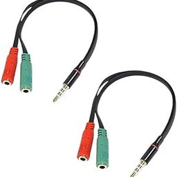 Pack of 2-3.5mm Audio Jack to Headphone Microphone Splitter Converter Adaptor Cable, Design for Mobile and Tablet-image-97