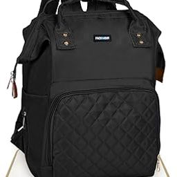 PACKNBUY Diaper Bags for Mothers Stylish Travel Backpack (Black)-image-95