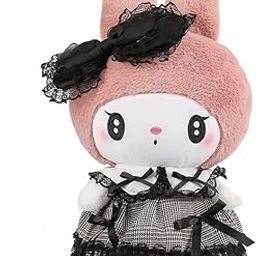 SCOOBA Kawaii Cartoon My Melodee Soft Plush Toy, 25cm Small, Pink and Black Pack of 1-14