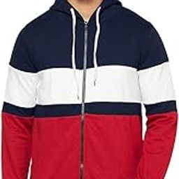 Men's Coloblocked Stylish Hooded Sweatshirt-image-0