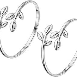 92.5 Sterling Silver Toe Rings for Women | 92.5 Sterling Silver Adjustable Contemporary Style & Stunning Shine | Lovely Gift - Leaf-51