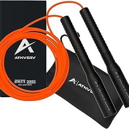 Athverv Pro Freestyle Long Handles Jump Rope, 4mm Skipping Rope for tricks (Orange/Black)-14