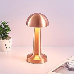 TechSphere Advances Mushroom (Touch Sensor) Table Lamp with 3 LED Changing Colors in a (Rose Gold) Finish Metalic Body-31