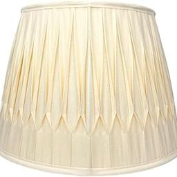 Ivory Pakiza Pleated Lampshade for Table & Floor Lamps | Handcrafted Smocked Fabric Shade for Home & Living Room Décor (Ivory, Bottom - 12 Inch)-image-15