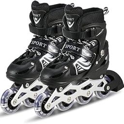 KALA FAB New Inline Skates, Adjustable Inline Roller Skates for Boys Kids&Girls, Unisex Outdoor Skating Shoes Roller Blades with Led Flash Lights Featuring Wheels for Skating-image-94