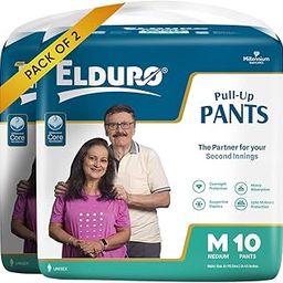 ELDURO Adult Diaper Medium Size | 61-115 cm (24" - 45") | Pant Style, Adult Diapers, Adult Diaper Pants, Adult Diapers M Size, Unisex, Leakproof, 14hr Overnight Protection - Pack of 2 (20 counts)-image-78
