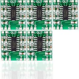 S P PAM8403/PAM 8403 DIY 5V Audio/Sound 3W/3watt Mini Amplifier Module/kit Board for 4/8 Ohm Speaker Subwoofer/woofer, Hifi bass Dual/2 Channel Stereo Digital Power audio player adapter - Pack of 5-61