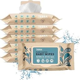 Terra® 100% Biodegradable Bamboo Baby Wipes - 420 Count (Pack of 6) | Unscented, Water-Based, Plastic & Alcohol-Free Baby Wet wipes| Gentle on Sensitive Skin, Dermatologist-Tested Natural Baby Wipes-image-6