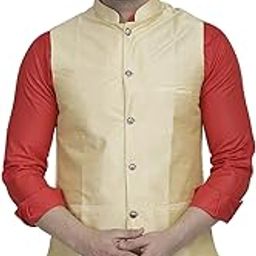 B BEN MEN'S DHUPION SILK NEHRU JACKET-image-79