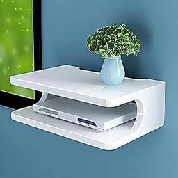 Wooden Wall Shelf Set Top Box Stand & WiFi Router Holder | Floating Wall Mount Storage for TV Equipment, Cable Box, and Router | Space-Saving, Modern Home Organization-image-55