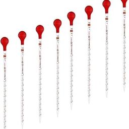 ECNEICS 8PCS Glass Graduated Dropper 10ml pipettes Pipette Transfer with Rubber Bulb, Transfer for Liquid Essential Oil and Lab-33