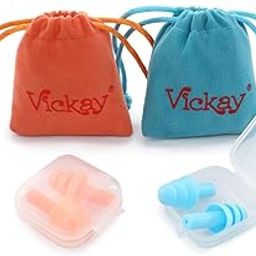 Noise Cancelling Ear Plugs for Sleeping, 2 Pairs Vickay Ultra Soft Reusable Silicone Ear Plugs Waterproof 32dB NRR for Sleeping,Swimming,Snoring, Concerts with 2 Storage Cases+2 Travel Pouches-image-35