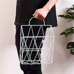 Franklite Metal Copper Finish White Magazine, Books Comics Wall Shelf Type Hanging Holder Magzine for office, home, kitchen and bathroom Kitchen recipe Books Storage and Newspaper Storage.Pack of 1-25
