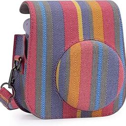 Instax Mini 11 Case Cover, Protective Camera Case for Fujifilm Instax Mini 11, Color Striped Easy Install Bag with Removable Shoulder Strap & Top Cover for Intex Camera Mini 11 Mini 8 Mini 9-28