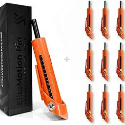 EliteMotion High Performance Dropsetter Gym Pin | (Pack of 10 - Orange) | Train Beyond Failure | Instant Transition to Lower Weights for More Reps | Proudly Made in India-1