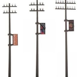 3x3pcs 1/87 Electric Line Poles Telephone Poles Scenery Building Accessories-image-2