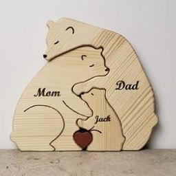 Wooden Bear Family Puzzle | Family of 3 | Anniversary & Wedding Gifts-image-87