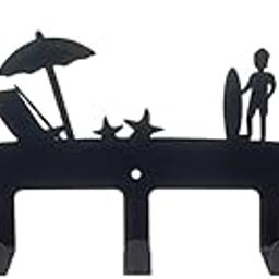 UJEAVETTE Wall Mounted Key Rack Multifunction Iron 5 Hooks for Bedroom Home Front Door-19