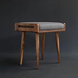 Indigo interiors Stool/Seat/Ottoman/Bench in Solid Sheesham Wood Stool with Cushion | Sitting Chair with Handle, Brown-image-61