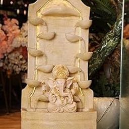 Shawshank Resin, Fiberglass Water Fountain 44 Inch Long Diya Ganesh Fiber Water Fountain for Indoor Living Room Home Decor Garden Patio Deck Porch with Water Pump-image-31