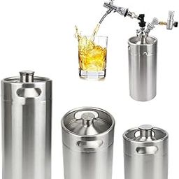 Keg Growler Mini Stainless Steel Beer Growler Wine Bottle Home Brewing 2L-image-50