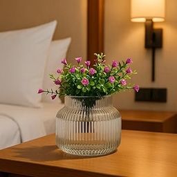 LHC Home Decor Centerpiece Vase | Attractive Glass Vase Without Flower | Antique Collections for Floral Arrangements | Home Decorations Item for Home | Office, Tabletop Decoration 10 cm (Pack of 1)-image-35