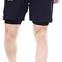 2 in 1 Active Dual Shorts with Inner Tights Layer | Men's Double Layer Shorts for Running, Gym, Cycling, Swimming, Cricket, Tennis & More-image-64