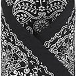 Men's Polyester Black Print Formal Pocket Square, Free Size-image-97